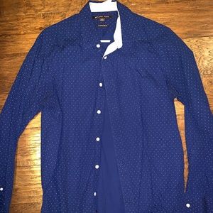 Michael Kors Blue Casual Button Down